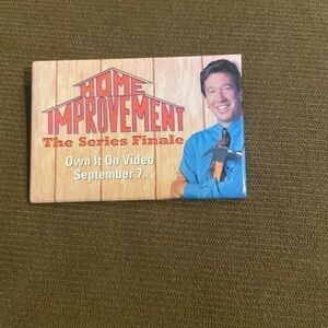Vintage Pin Back Button Home Improvement Tim Allen 90s family sitcom now video